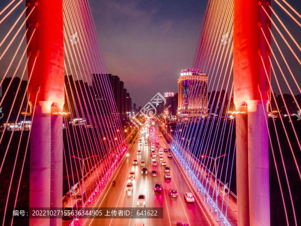 陜西榆林朝陽橋夜景