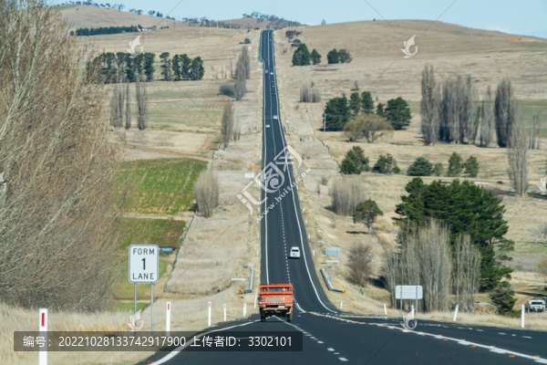 澳大利亞皇后公路的筆直的公路