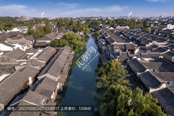 航拍江南水鄉(xiāng)烏鎮(zhèn)