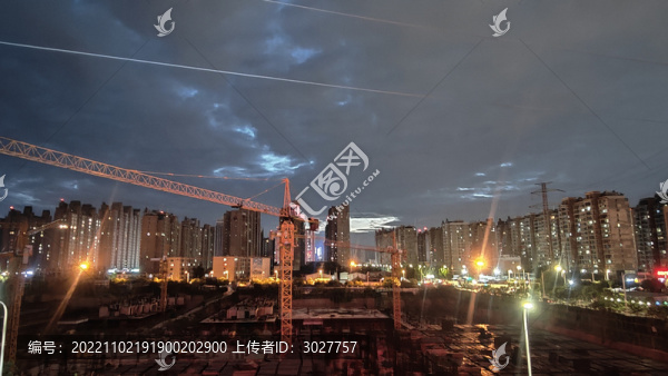 建筑工地夜景
