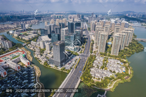 紹興鏡湖新區(qū)城市風(fēng)光航拍