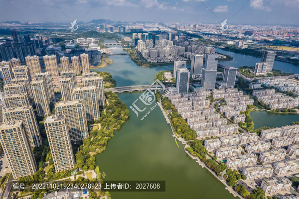 紹興鏡湖新區(qū)城市風(fēng)光航拍