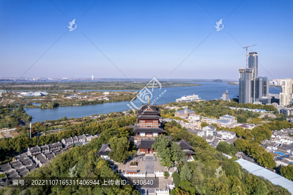航拍江蘇鎮(zhèn)江城市景觀