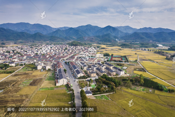 航拍浙江上虞張村秋日田園風(fēng)光