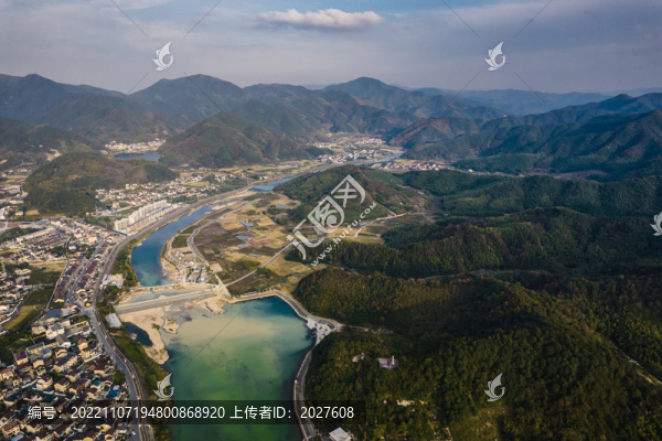 浙江上虞秋日傍晚山村美景