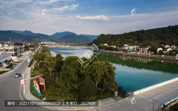 浙江上虞秋日傍晚山村美景