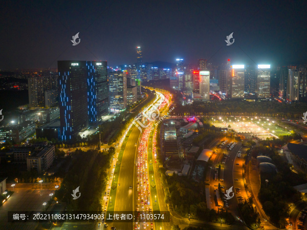 濟(jì)南東部新城夜景