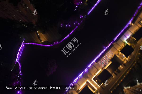 杭州市拱墅區(qū)上塘河古運(yùn)河夜景