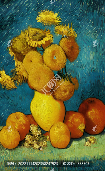 油畫花靜物梵高風(fēng)油畫