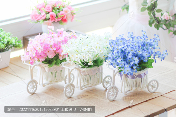 室內家居田園小清新花車擺件