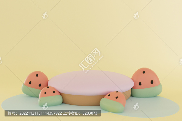 簡約卡通立體概念場景背景