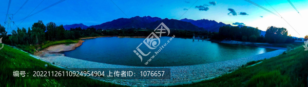 傍晚的許家溝水庫全景大圖