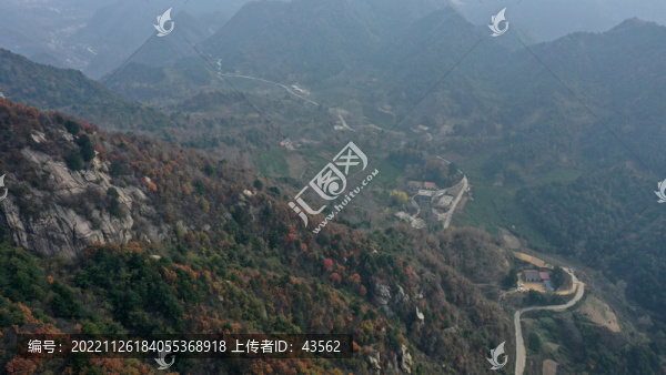 航拍秦嶺山脈秋景秦楚古道