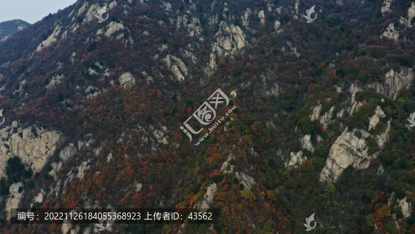 航拍秦嶺山脈秋景藍(lán)關(guān)古道