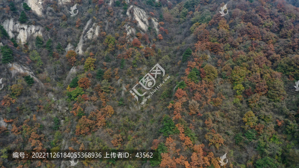 航拍秦嶺山脈藍(lán)關(guān)古道