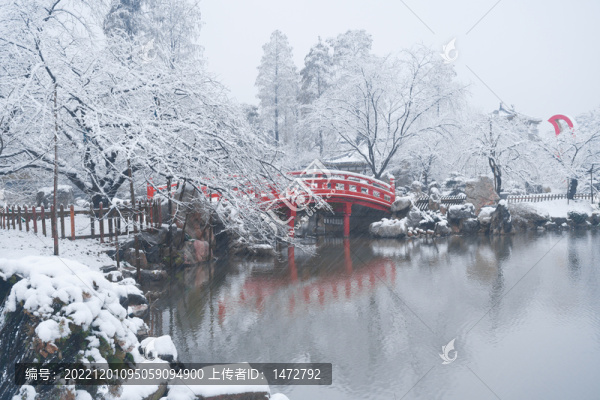 武漢東湖磨山風景區(qū)冬季雪景