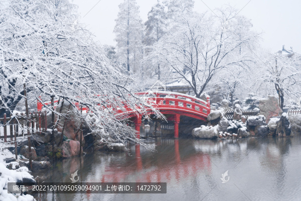 武漢東湖磨山風景區(qū)冬季雪景