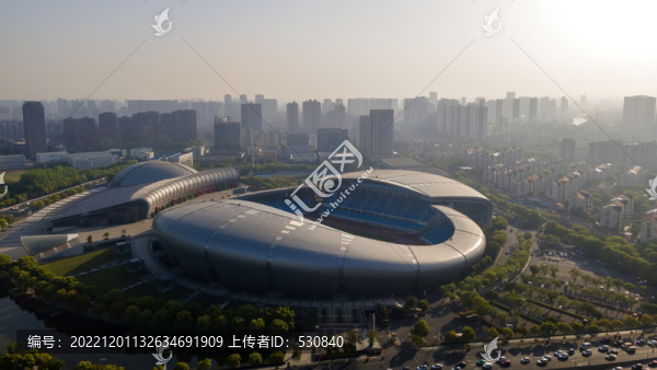 航拍常州奧林匹克體育中心場館