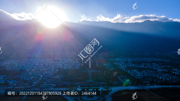 航拍大理蒼山日落