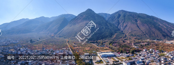 大理蝴蝶泉景區(qū)航拍全景