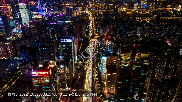 廣州大道夜景交通航拍