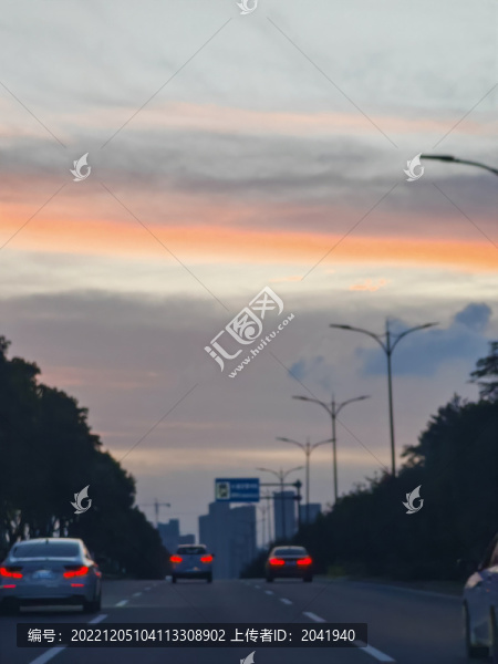 道路夕陽