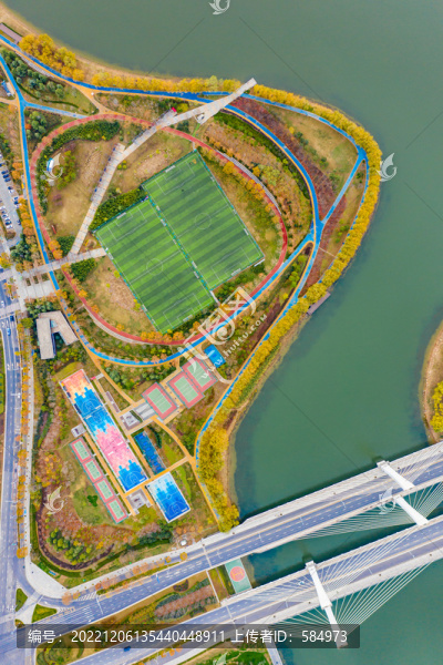 航拍鄭州足球公園運(yùn)動場地