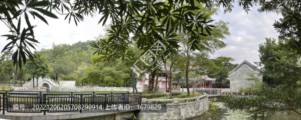 中式園林景區(qū)全景實景