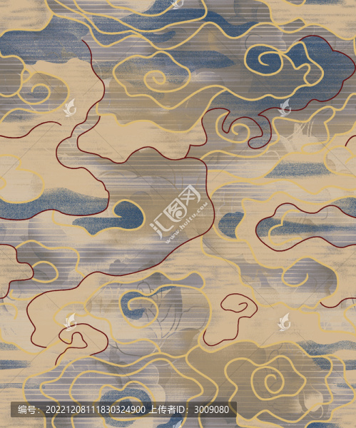祥云滿鋪印花阿克明分色地毯