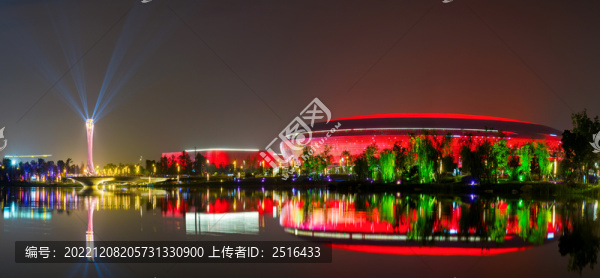 四川成都東安湖公園體育館夜景