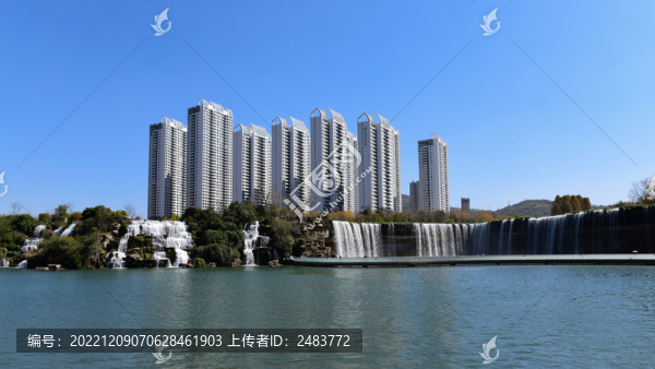 昆明瀑布公園流水