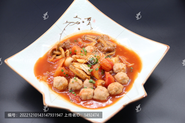 紅茄鮮菌煮鮑魚