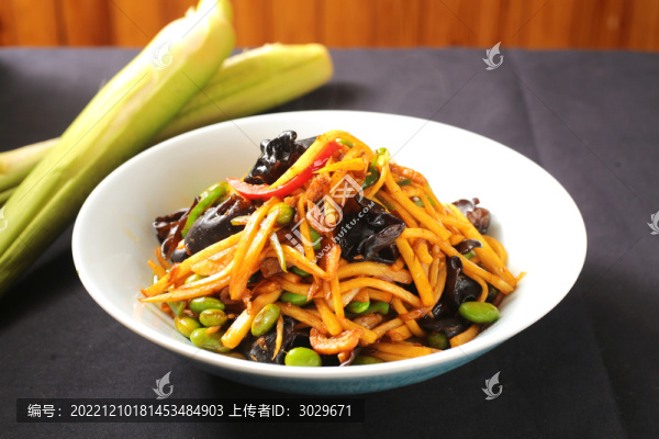 茭白毛豆炒肉絲
