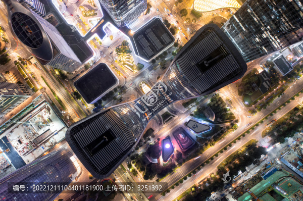 深圳南山前海cbd夜景航拍