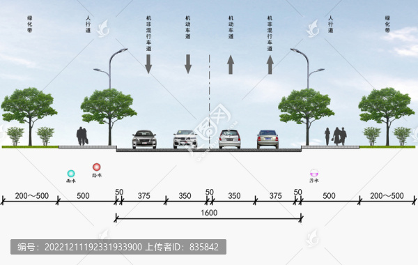 道路斷面效果圖