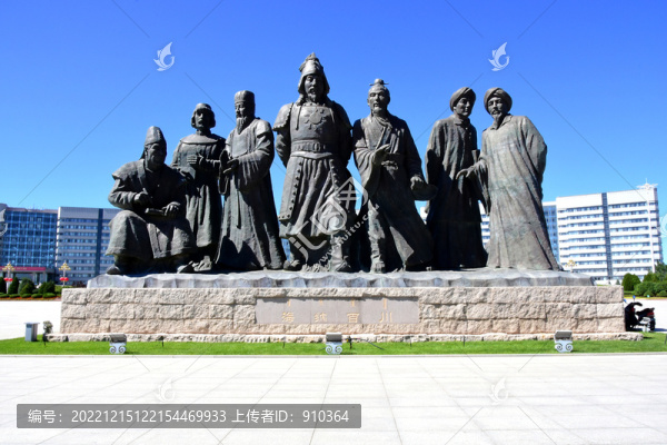 成吉思汗與他的謀士雕塑