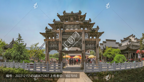 績(jī)溪龍川奕世尚書(shū)坊全景圖