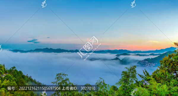 歙縣石潭云海全景圖