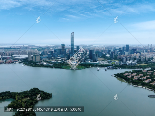 航拍蘇州城市景觀天際線