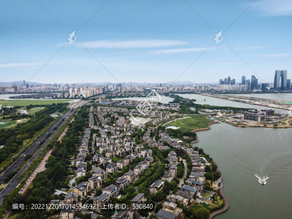 航拍蘇州城市建筑天際線