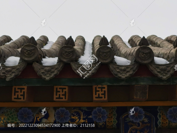 五臺(tái)山屋頂雪景
