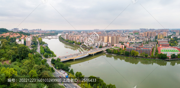 成都市新津區(qū)城區(qū)全景風光