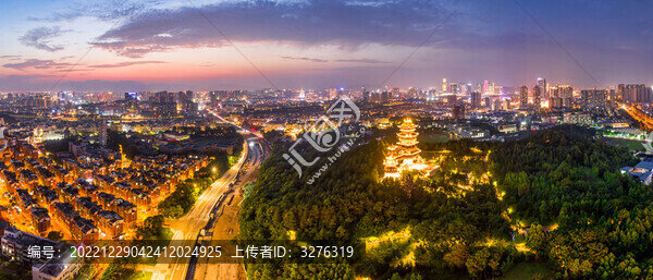 義烏雞鳴山公園城市夜景全景