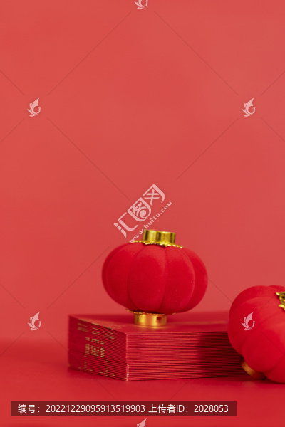 小燈籠創(chuàng)意新年紅色圖片