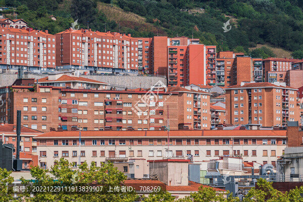 西班牙畢爾巴鄂城市街道和建筑