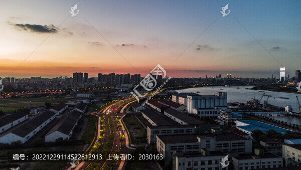航拍城市夜景