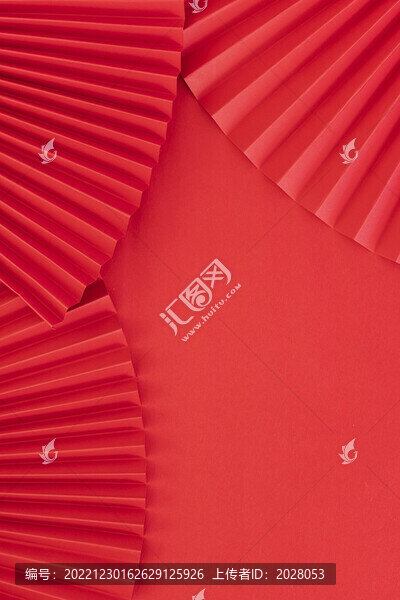 中式風(fēng)格紅色折扇背景