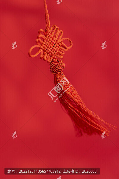 飛揚的中國結(jié)光影創(chuàng)意紅色背景