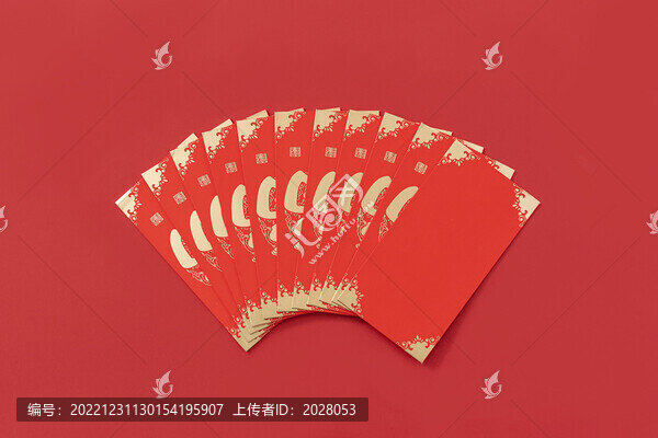 紅包創(chuàng)意紅色底圖新年祝福