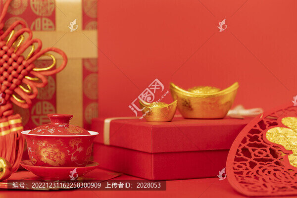 新年送禮年貨禮盒背景